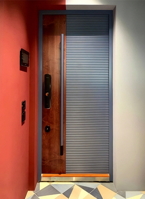 Двухцветная дверь с длинной ручкой